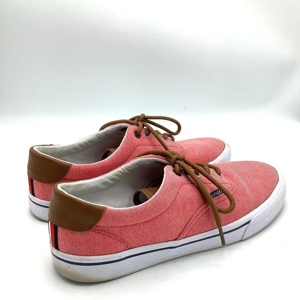 Tommy Hilfiger Phero TMPHERO Mens Pink Canvas Low Top Designer Sneaker Shoes 9.5